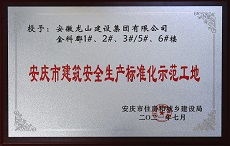 金科郡1#、2#、3#、5#、6#楼荣获安庆市建筑安全生产标准化示范工地